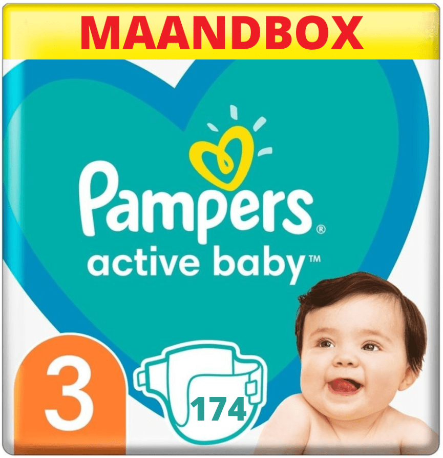 overdrijving geloof Teleurgesteld Pampers Active Baby Maat 3 - 174 Luiers Maandbox | PostDrogist.nl